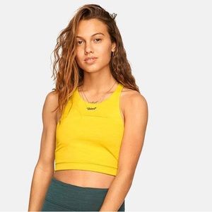 Outdoor Voices TechSweat Crop Top in Yellow